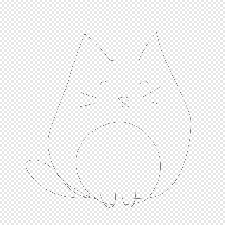 the cat in outline view