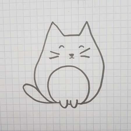 A hand drawn tiny cat