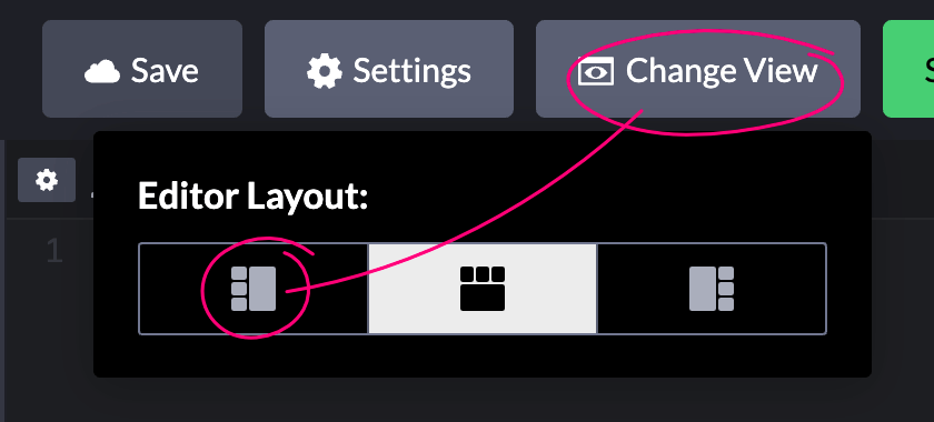 bouton changer de layout dans codepen